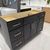Black bathroom vanity drawer and cabinet storage by Supply Toronto