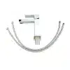chrome bathroom faucet with braided supply hoses — Supply Toronto