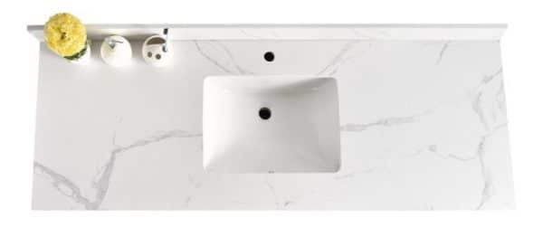 Carrera Quartz Counter Top -Tesoro-Single-Sink-Shaker-Bathroom-Vanity-With-Quartz-Countertop-MDF-