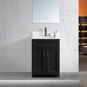 24 inch black solid wood bathroom vanity in Toronto by Supply Toronto