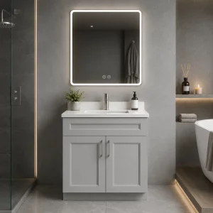 30 inch double door grey bathroom vanity in Etobicoke by Supply Toronto