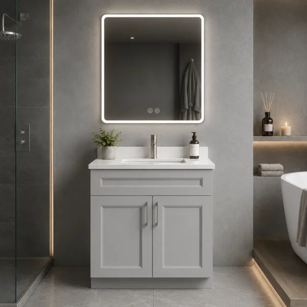 30 inch double door grey bathroom vanity in Etobicoke by Supply Toronto