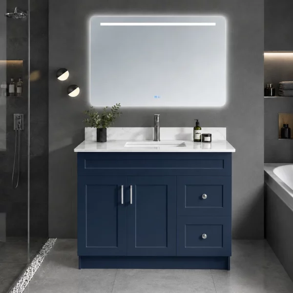 36 inch Prussian blue bathroom vanity in Unionville by Supply Toronto