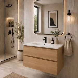 36 inch natural oak floating bathroom vanity in Mississauga by Supply Toronto