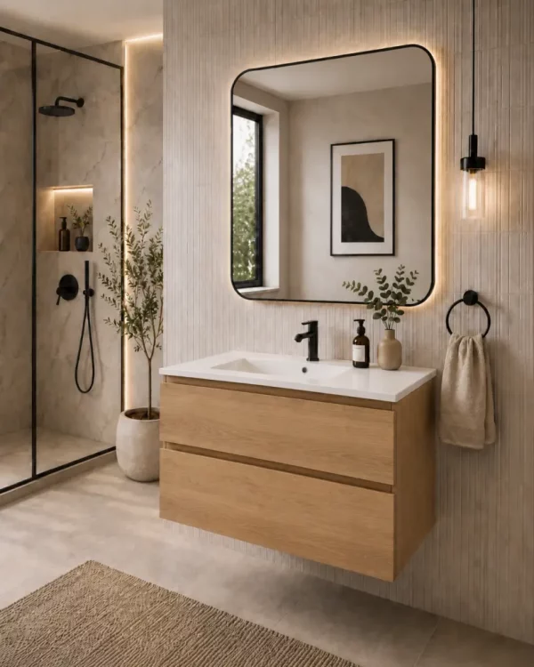 36 inch natural oak floating bathroom vanity in Mississauga by Supply Toronto