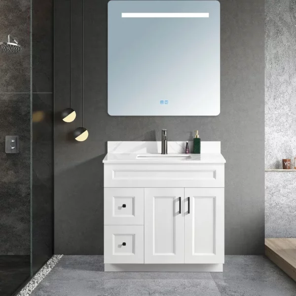 36 inch white solid wood bathroom vanity in Toronto by Supply Toronto