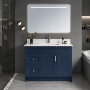 42 inch Prussian blue bathroom vanity in King City by Supply Toronto