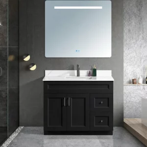 42 inch black solid wood bathroom vanity in North York by Supply Toronto