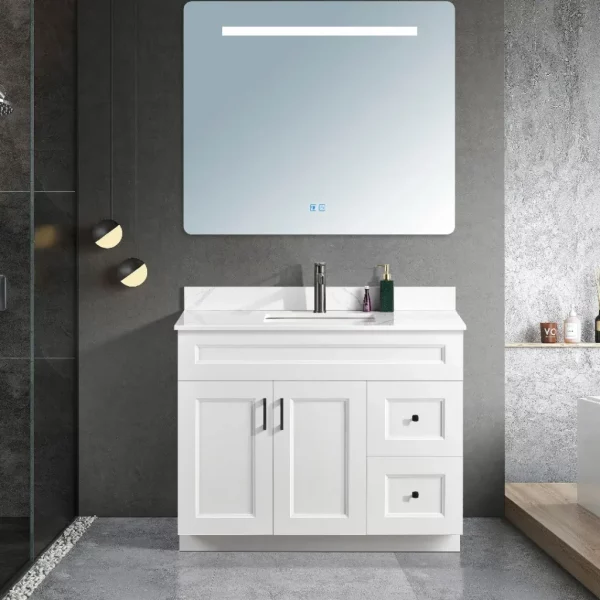 42 inch white solid wood bathroom vanity in Toronto by Supply Toronto