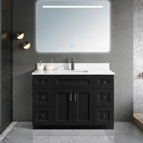 48 inch black solid wood bathroom vanity in Scarborough by Supply Toronto