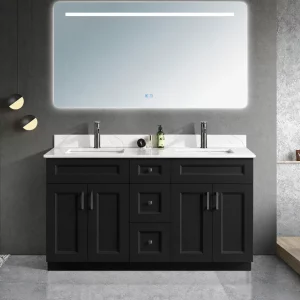 60 inch double sink black solid wood bathroom vanity in Brampton by Supply Toronto