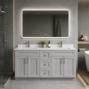 60 inch double sink grey bathroom vanity in Oshawa by Supply Toronto