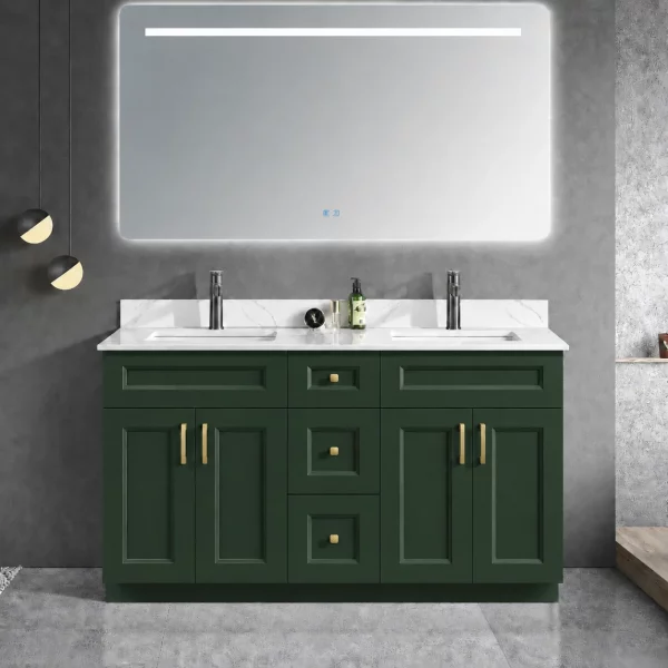 60 inch double sink twilight green bathroom vanity in Brampton by Supply Toronto