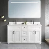 60 inch double sink white solid wood bathroom vanity in Toronto by Supply Toronto
