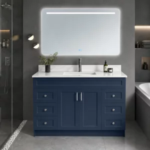 60 inch single sink Prussian blue bathroom vanity in Georgetown by Supply Toronto