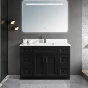 60 inch single sink black solid wood bathroom vanity in Mississauga by Supply Toronto