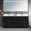 72 inch double sink black solid wood bathroom vanity in Ajax by Supply Toronto