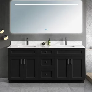 72 inch double sink black solid wood bathroom vanity in Ajax by Supply Toronto