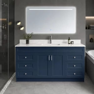 72 inch single sink Prussian blue bathroom vanity in Brooklin by Supply Toronto