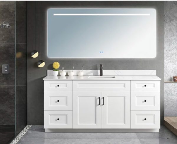 72 inch single sink white solid wood bathroom vanity in Toronto by Supply Toronto
